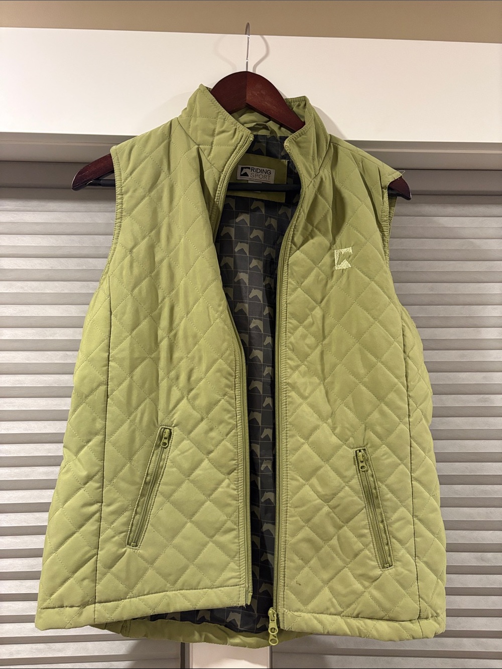Quilted Lime Green Vest with Subtle Chest Logo
